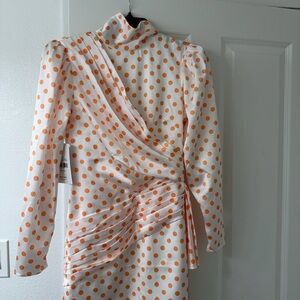 Orange Polka Dot Wrap Dress RonnyKobo